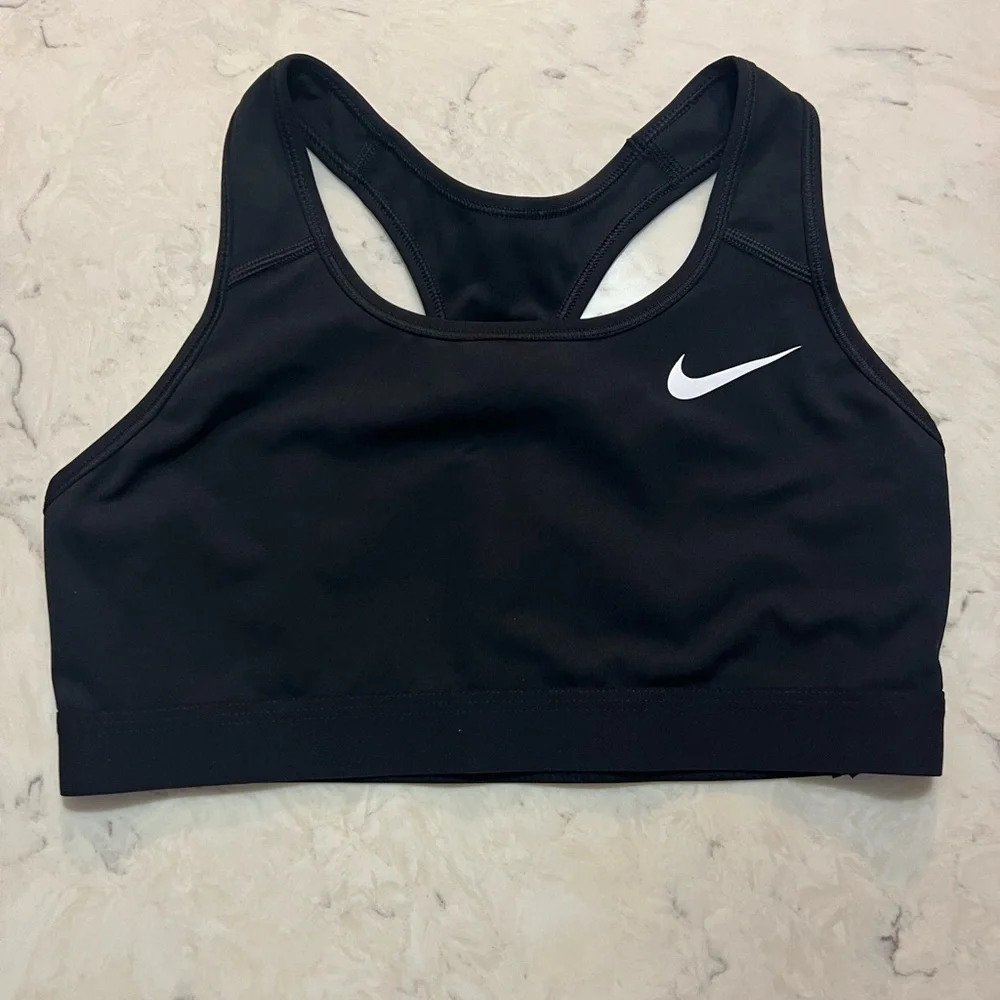 Nike Women's Black Sports‎ Bra with White Logo. NWOT